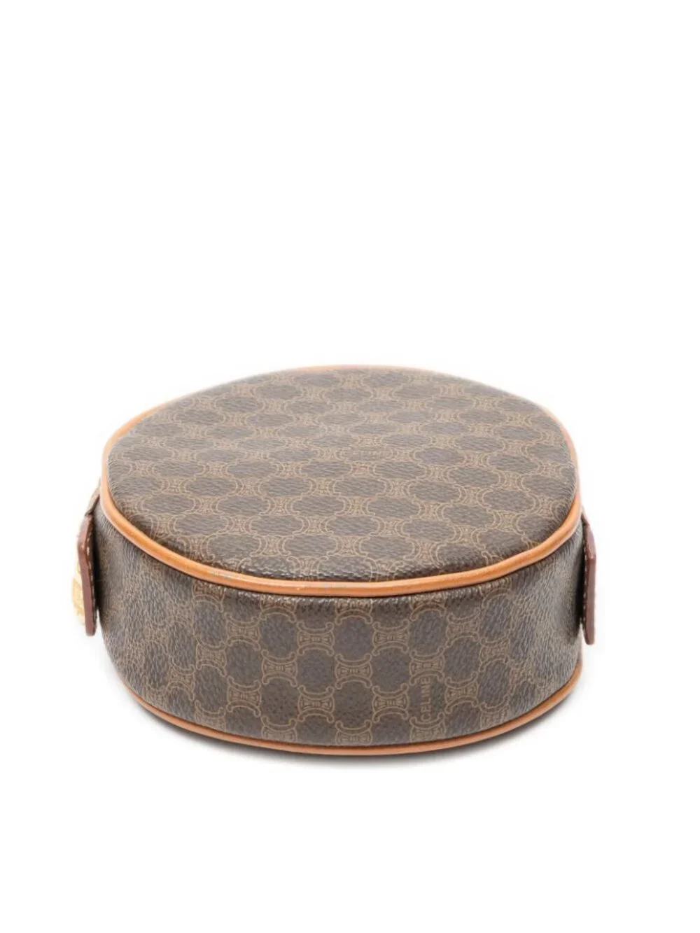 Celine Mini Round Pouch Brown Macadam Canvas